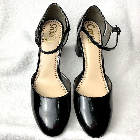 SAM EDELMAN Black Jensen Patent Leather Block Heel Mary Jane Style Pump Size 9.5 - Picture 3 of 14